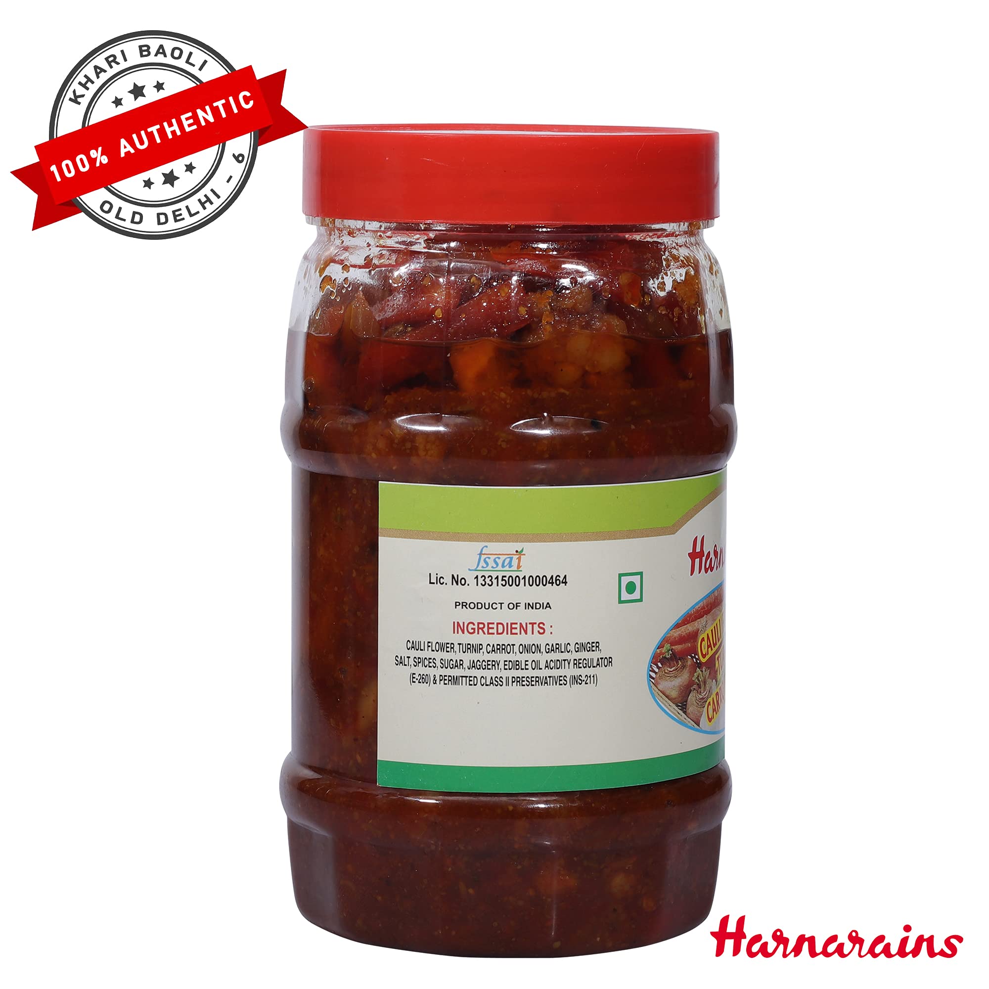 Harnarains (Old Delhi) Cauliflower, Turnip & Carrot Pickle (900 Grams)