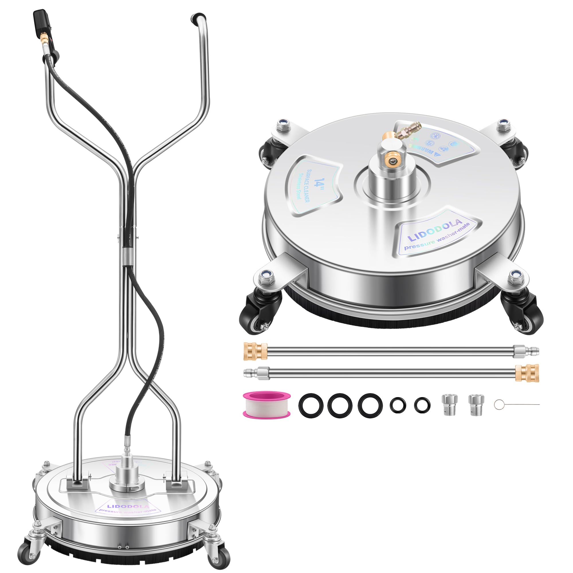14" Pressure Washer Surface Cleaner with 4 Wheels - 20" Pressure Washer Surface Cleaner with 4 Wheels