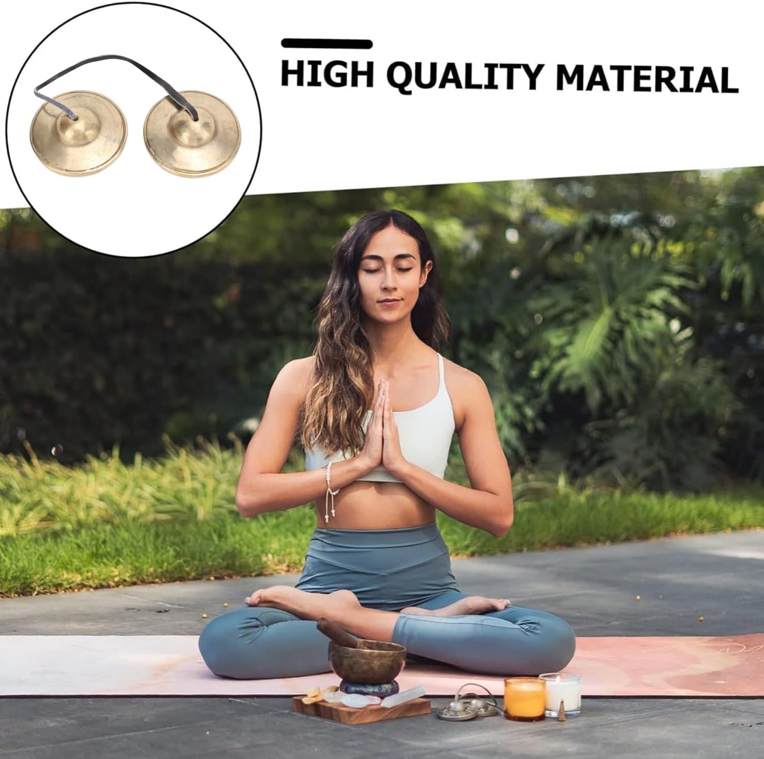 Platillos Tibetanos Tingsha, Budismo Budismo Tibetano Meditación Yoga Campanas Campanas Budismo Instrumento de Percusión para Meditación Yoga Relajación