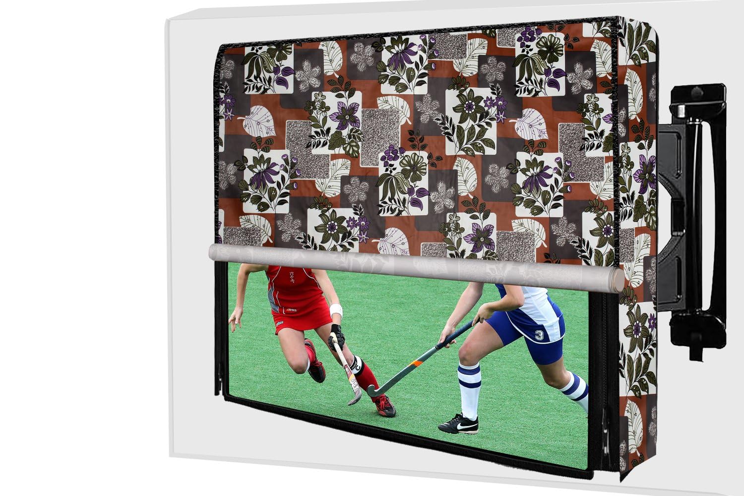 The Furnishing Tree Waterproof & Dustproof PVC LED/LCD/Monitor TV Cover Suitable for All Models of 55 Inch TV, Dimensions of The Cover WxHxD in Inches: (51x32x4), Patchwork Pattern Multicolor
