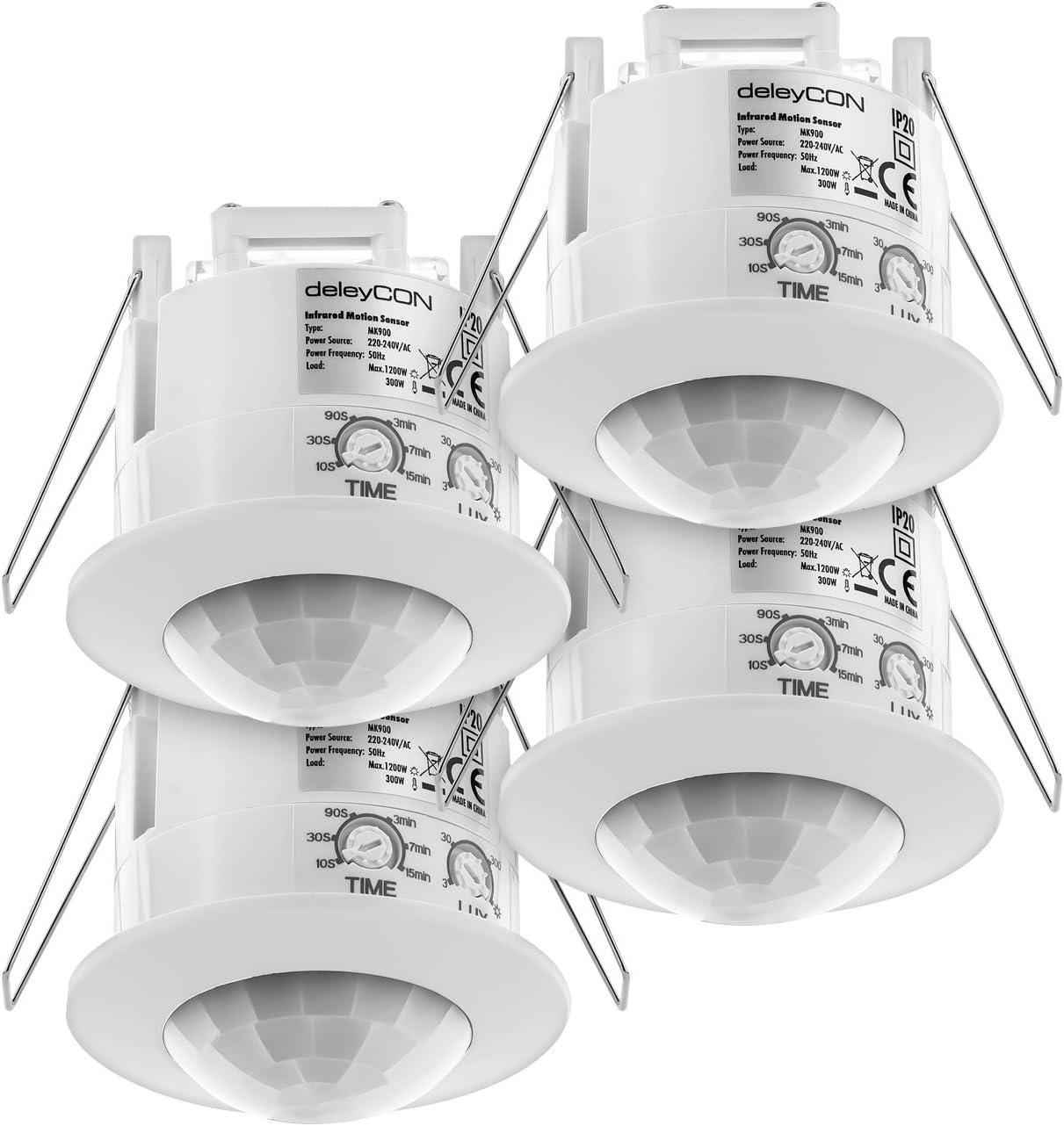 Détecteur De Mouvement PIR 360° Pour Plafond - Portée 6 M - Commutateur Lumière Jour/nuit - Charge 800W - Économie D'énergie Salle De Bain/WC