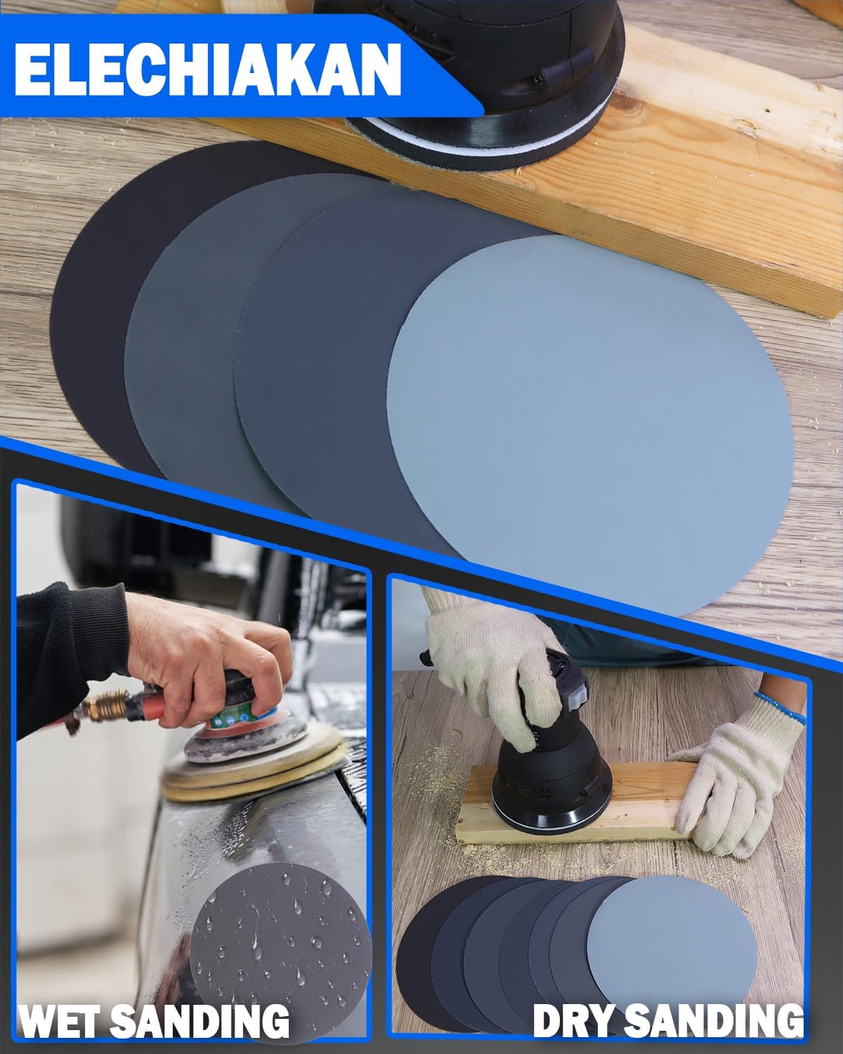 6 Inch Sanding Discs - 50 Pack Fine Grit -3