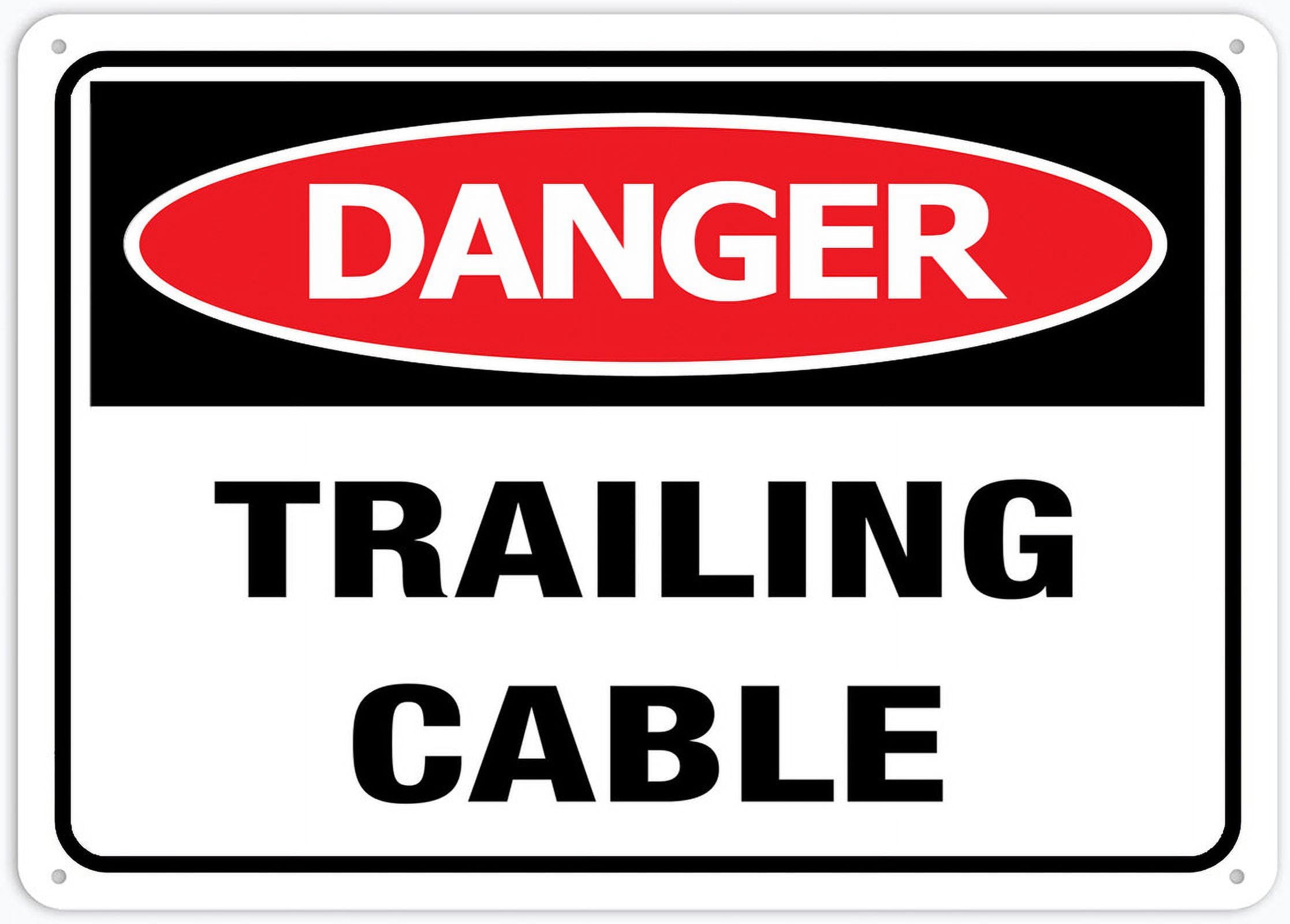 Peiyeety A10 Danger Trailing Cable 12X8 Inch Aluminum Uv Ink Printed For House And Business