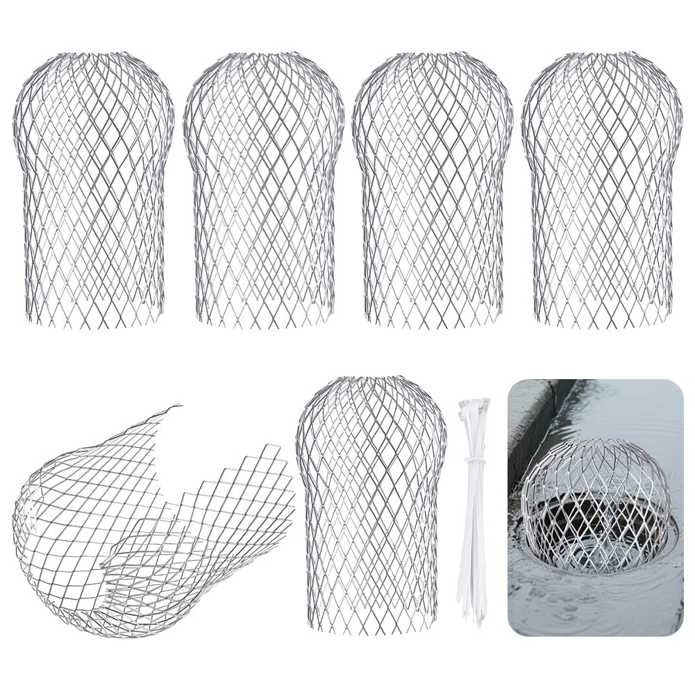 vsshe 6 Pcs Aluminum Gutter Guards, Metal Gutter Downspout Guard with 10 cable ties