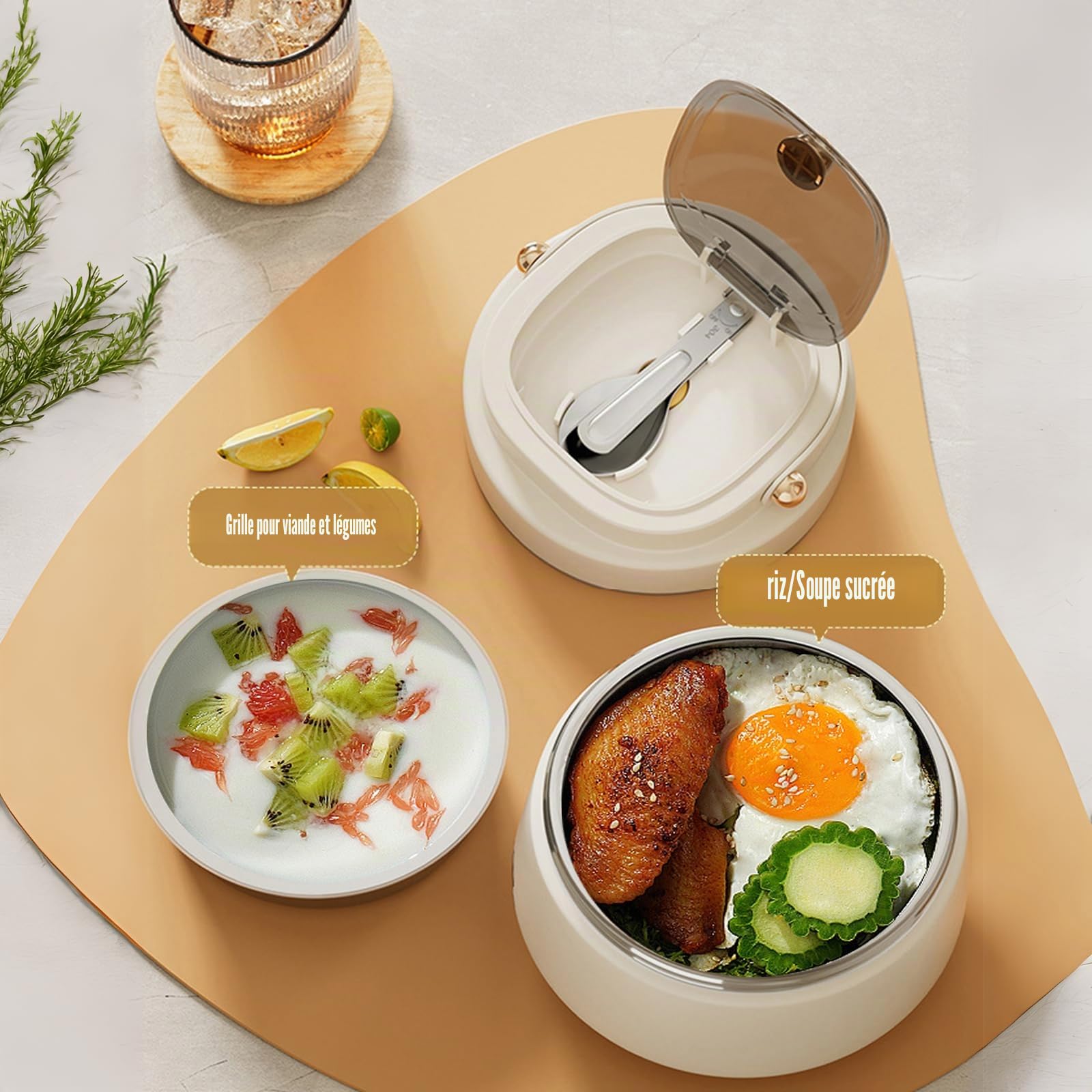 LANMOU Boîte Alimentaire Isotherme 1200ml avec Sac à Lunch, Lunch box en Acier Inoxydable, Sans bpa, Thermos Alimentaire 12h Froid & 6h Chaud, Thermo Isolant Contenant avec Cuillère