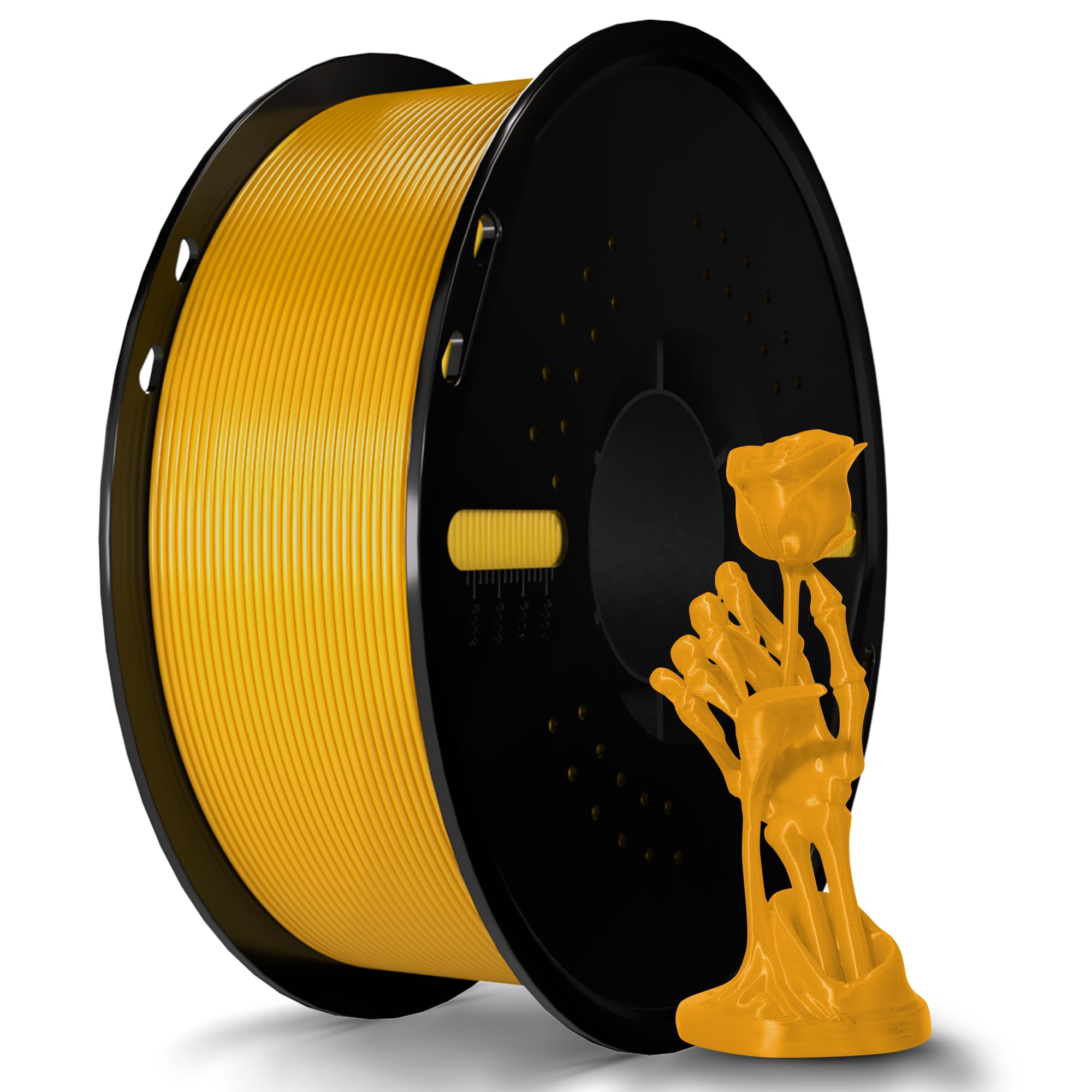 Miailuy Silk Filament PLA 1.75mm Silk 3D Printer Filament, Silk Gold 1kg Spool (2.2lbs), Dimensional Accuracy +/- 0.02 mm, Fit Most FDM Printer