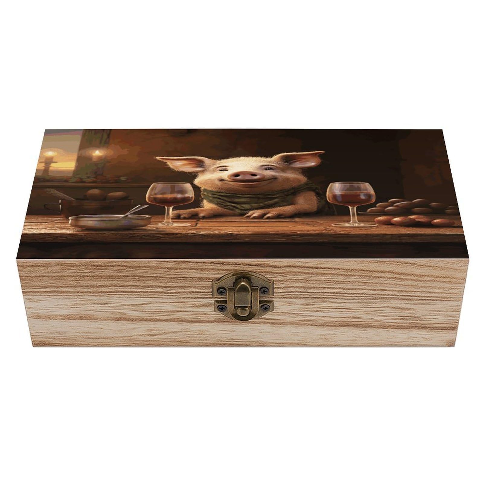 Adfgyerh Style Smiling (18) Bins Solid Wood，Jewelry Box Retro And Exquisite，Storage Box Used For Storing Photos, Souvenirs, Letters, Gifts, And Jewelry.