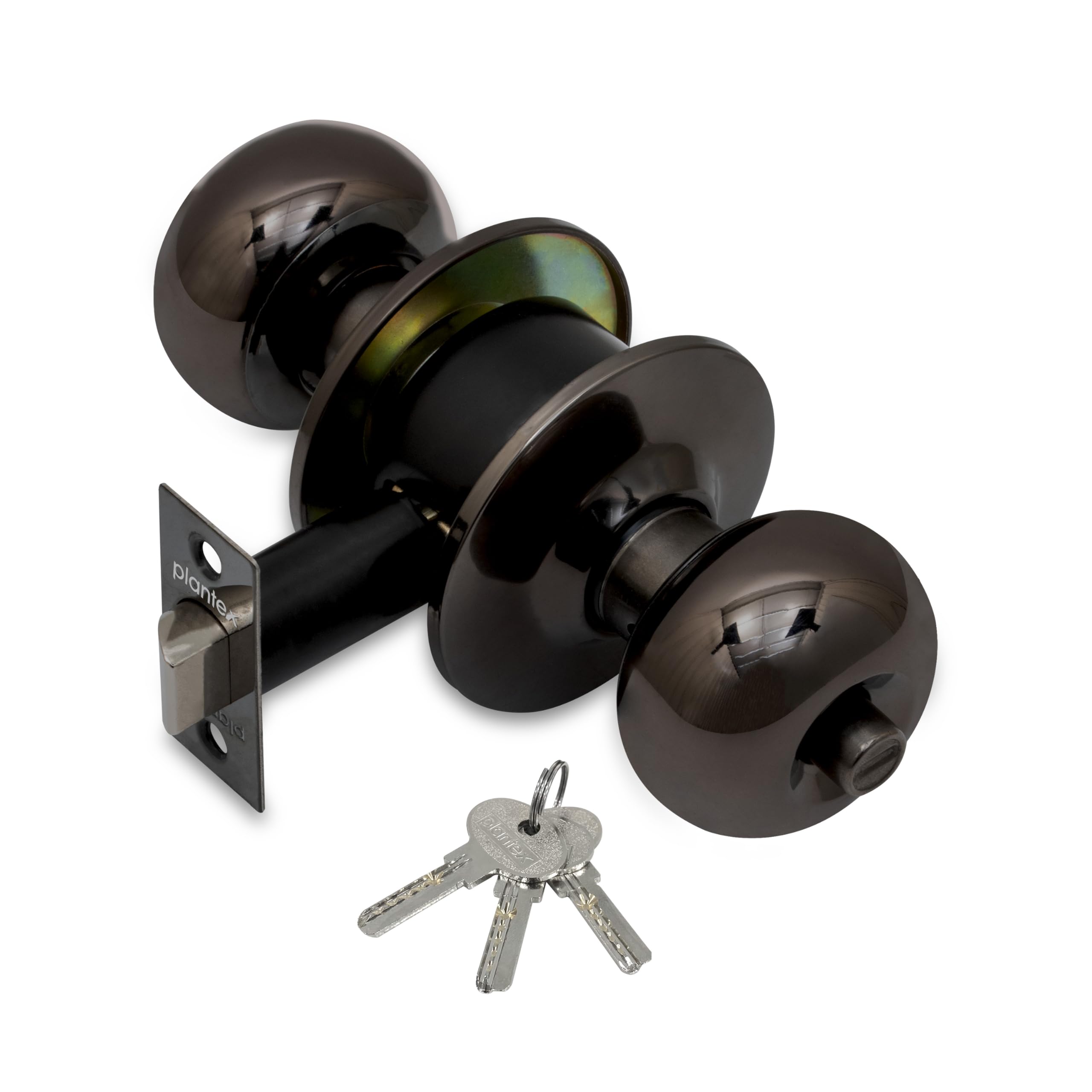 Plantex Stainless Steel Door Lock - Cylindrical Lock with 3 Keys/Tubular Door Knob/Lock for Main Door/Bedroom (Matt) — Amazon image 11