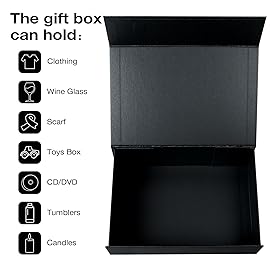 Aimyoo Galaxy Black Magnetic Gift Boxes with Lids 10.5x7x3 in, Medium Bridesmaid Groomsman Proposal Box, Rectangle Collapsible Box for Present Graduation Birthday Storage 5 Pack