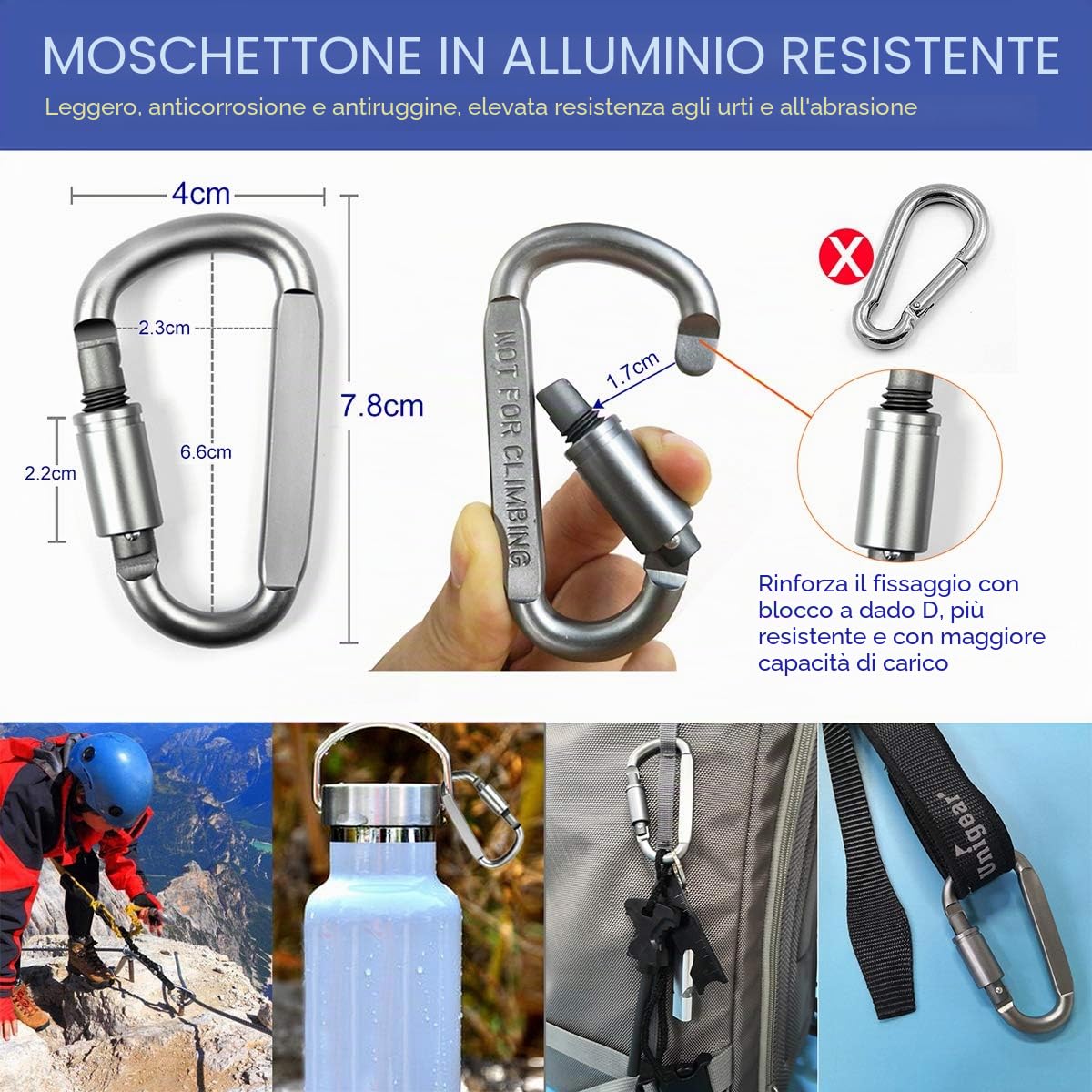 Unigear Marsupio Tattico da Cintura 1000D con Moschettone per Ciclismo, Escursionismo