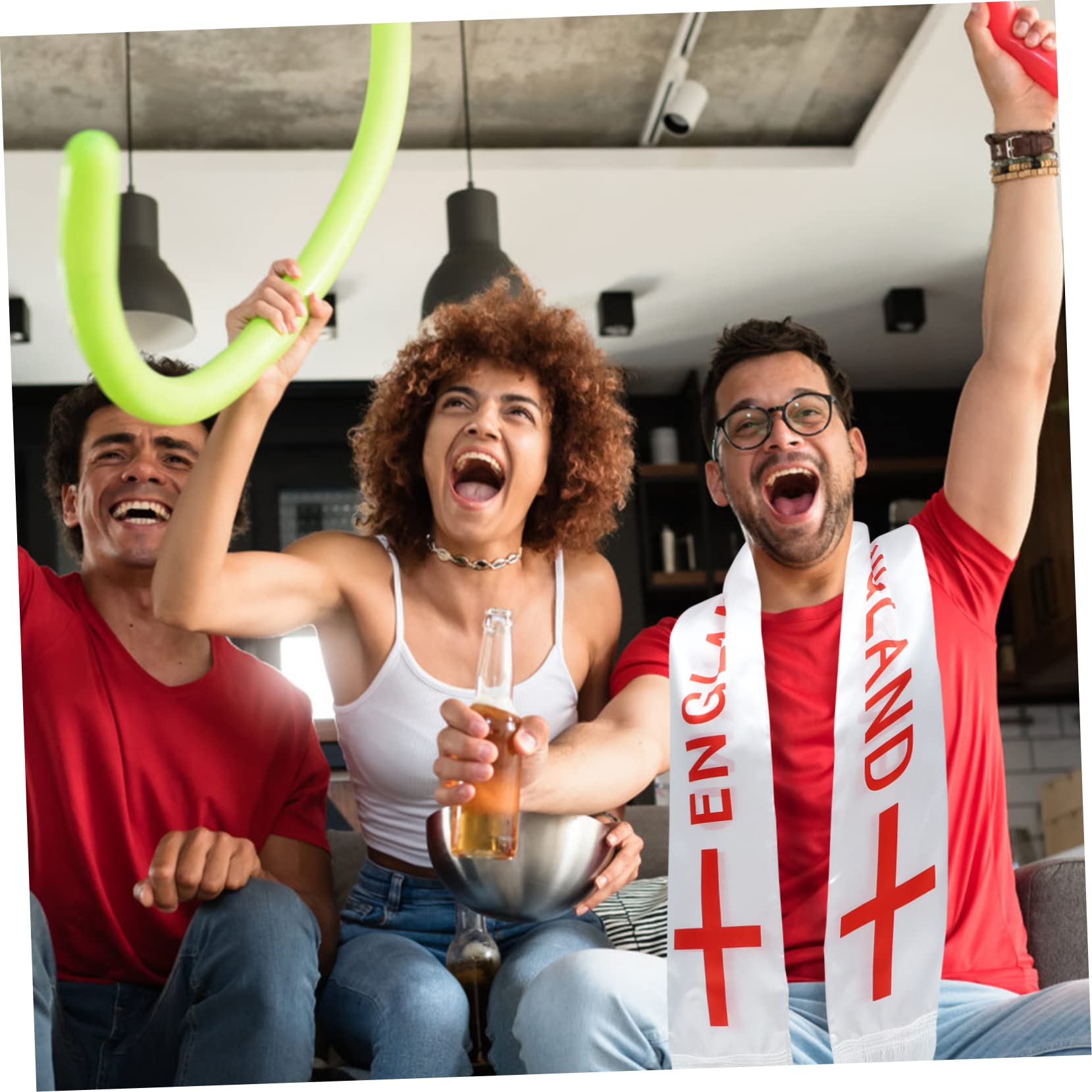 YARNOW 10 Sciarpe Calcio Scaldacollo Inghilterra Sciarpa Lavorata Maglia per Partite e Sportivi Colori Vivaci per Festa e Supporto