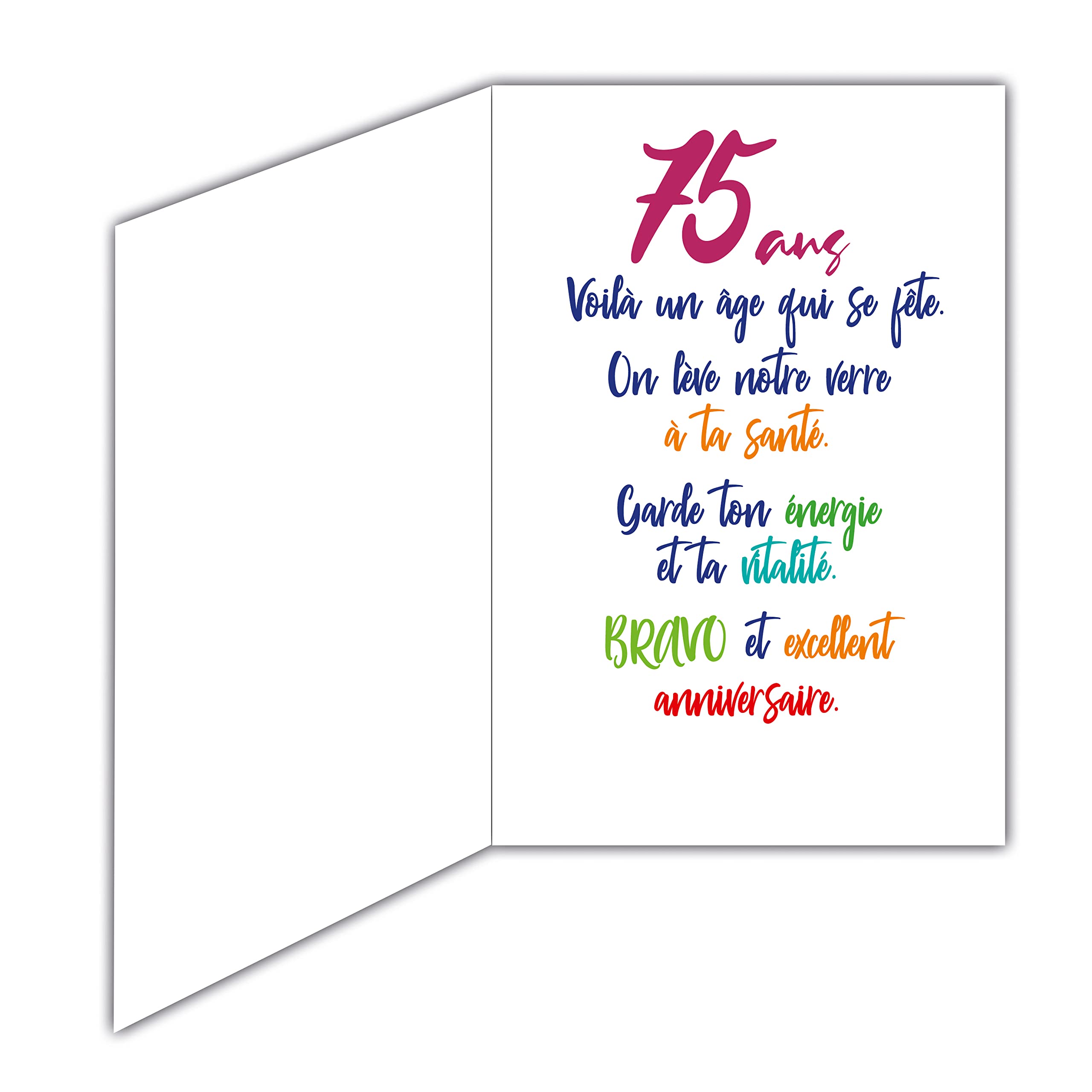 Carte D'anniversaire Spéciale Homme 75 Ans Pour Homme – Soixante-quinze Ans – Cadeaux Bleus Et Dorés Et Ballons Pour Homme – Cadeaux D'anniversaire élégants Et Traditionnels – Intérieur Vierge Avec