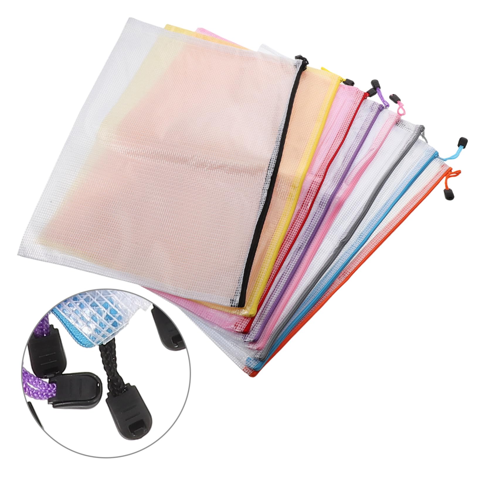 Gadpiparty 16pezzi Borse Rete Cerniera in Pvc Spesso Formato Organizer Per Documenti e Materiali Da Ufficio Chiusura Rapida e Pratica Ampia Capacità e Facile Visualizzazione Del Contenuto