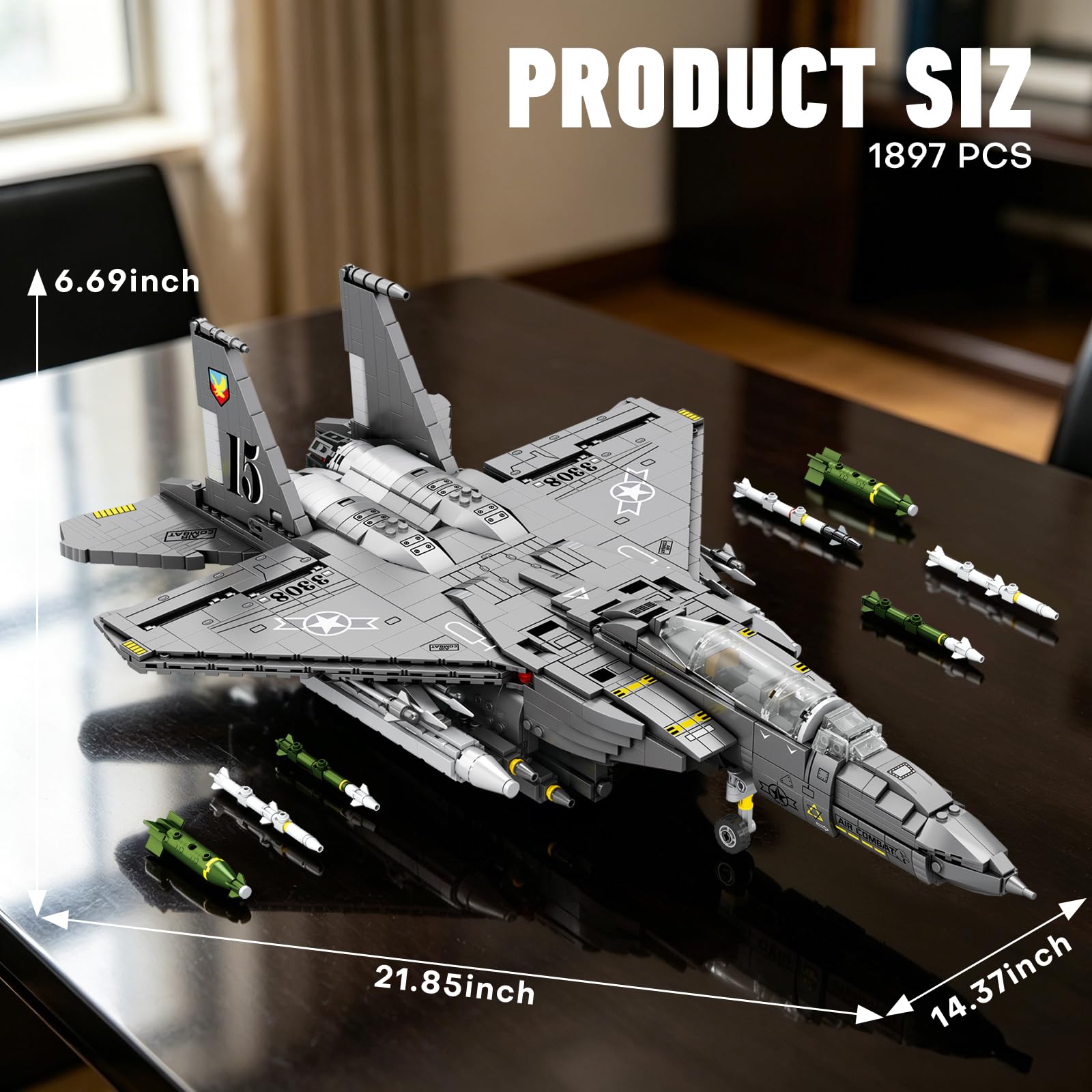 Reobrix F-15E Fighter Bomber - Juego de bloques de construcción para adultos 33034