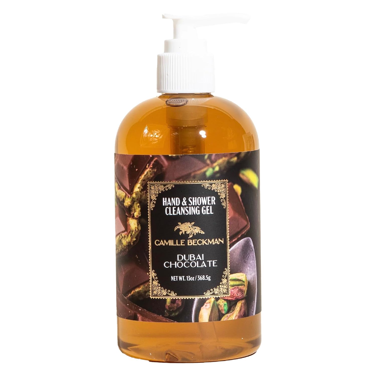Camille Beckman Hand & Shower Cleansing Gel, Dubai Chocolate, 13 oz