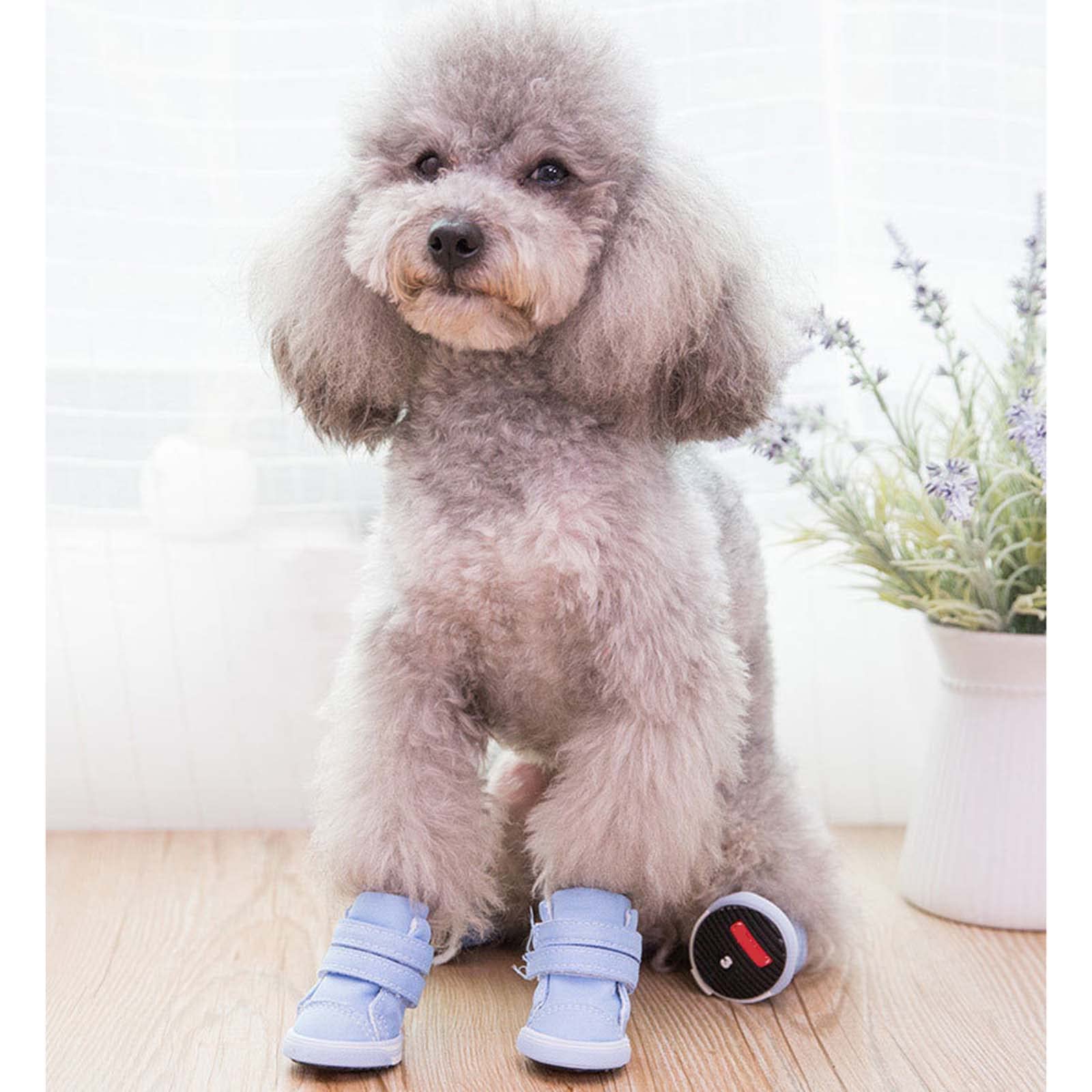 JUSHZ Hundeschuhe Pfotenschutz Dog Shoes Hund Schuhe Kleine Hunde Puppy Abriebfester Anti Rutsch Gegen Hitze Fußabdeckung Haustiere Frühling Sommer Dicke Sehnensohle Atmungsaktive (1,Yellow)