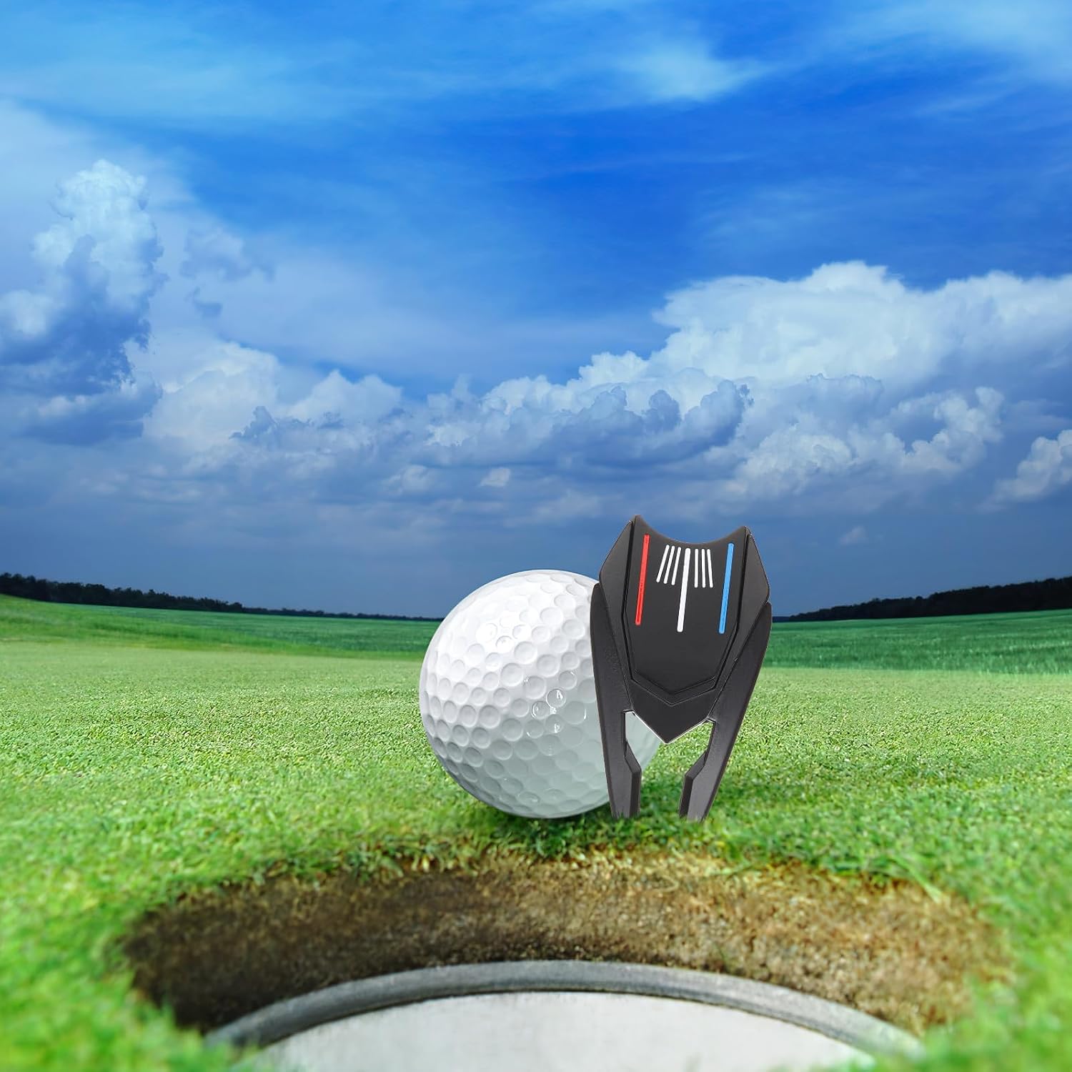 Black Zinc Alloy Golf Divot Tool with Compact Ball Marker Clip image 5