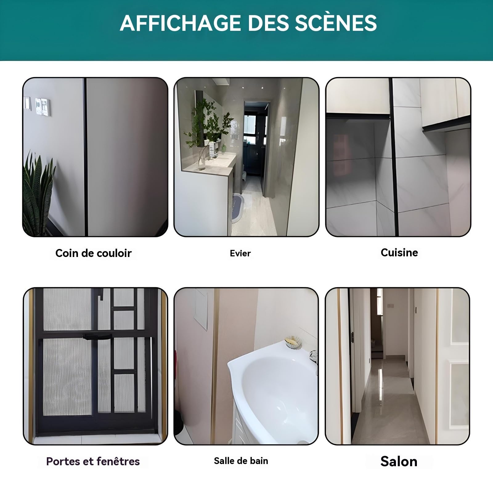 Corniere Baguette, Design für Wand und Pelz, 90 cm, 3-teiliges Baguette, ideal für Zuhause und Büro, Rose D, 10 x 30 mm