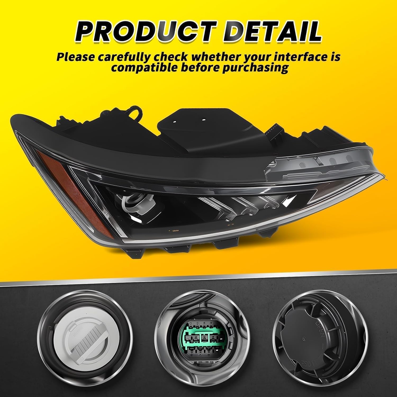 Halogen Right Headlight Compatible with El-antra 2019-2020