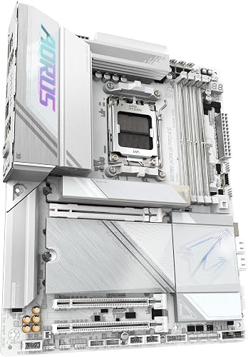 GIGABYTE X870E AORUS PRO ICE Motherboard - Supports AMD Ryzen 9000 CPUs, 16+2+2 Phases Digital VRM, up to 8000MHz DDR5 (OC), PCIe 5.0x3, Wi-Fi 7, 2.5GbE LAN, USB 4 - 3