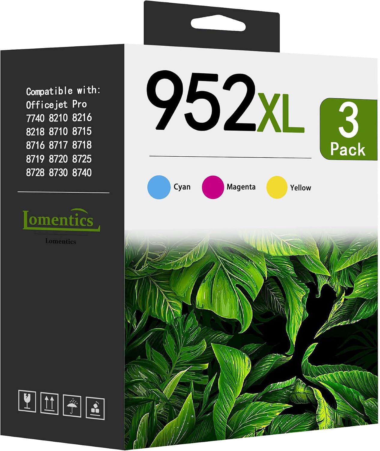 952XL Cyan, Magenta, Yellow Ink Cartridges (3-Pack Color) Replacement for HP 952 952xl Ink for OfficeJet 8702 OfficeJet Pro 7720 7740 8210 8710 8720 8730 8740 Printer