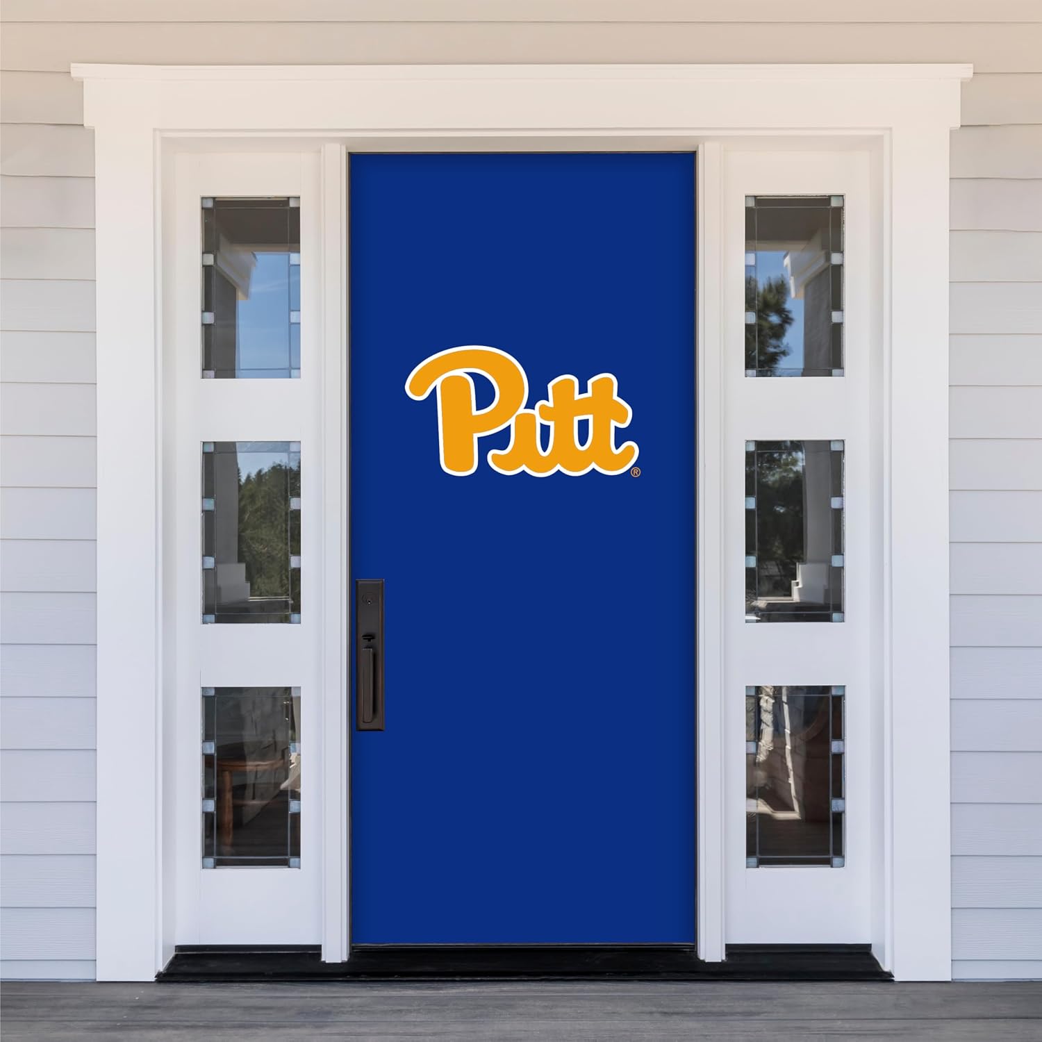 Pittsburgh Panthers College Sports Printed Front Door Banner - NCAA Licensed - Durable Vinyl - School Banner (Navy Blue) (36" x 80")