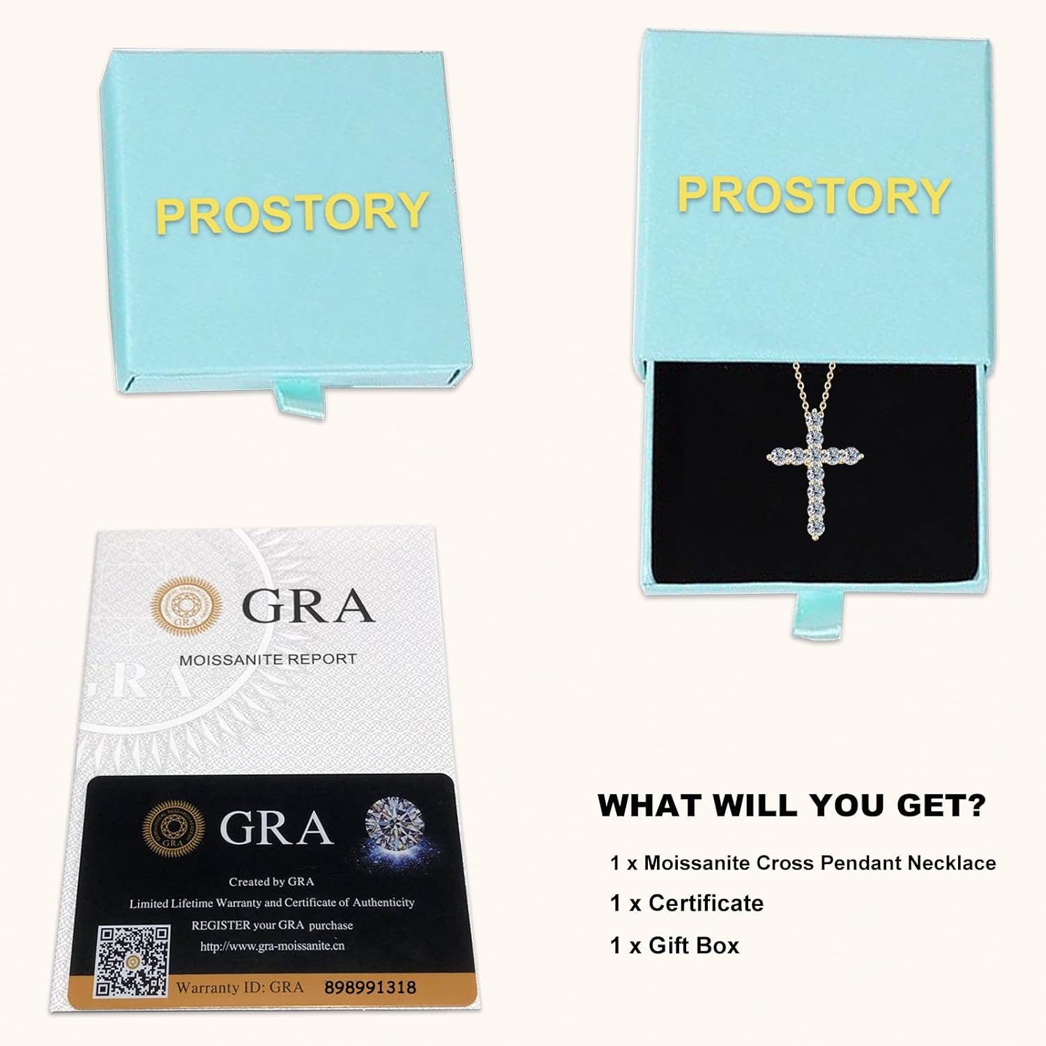 Moissanite Cross Pendant Necklace, 2.2cttw D Color VVS1 Moissanite 14K Gold Filled Cross Pendant for Women Wife Mon Birthday Religious Jewelry Gifts