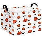ASKETAM Large Halloween Basket Gift Personality Pumpkin Ghost Parties Decor Kid Trick or Treat Basket for Boys and Girls Rectangular Storage Bin Box (Pumpkin Bat)