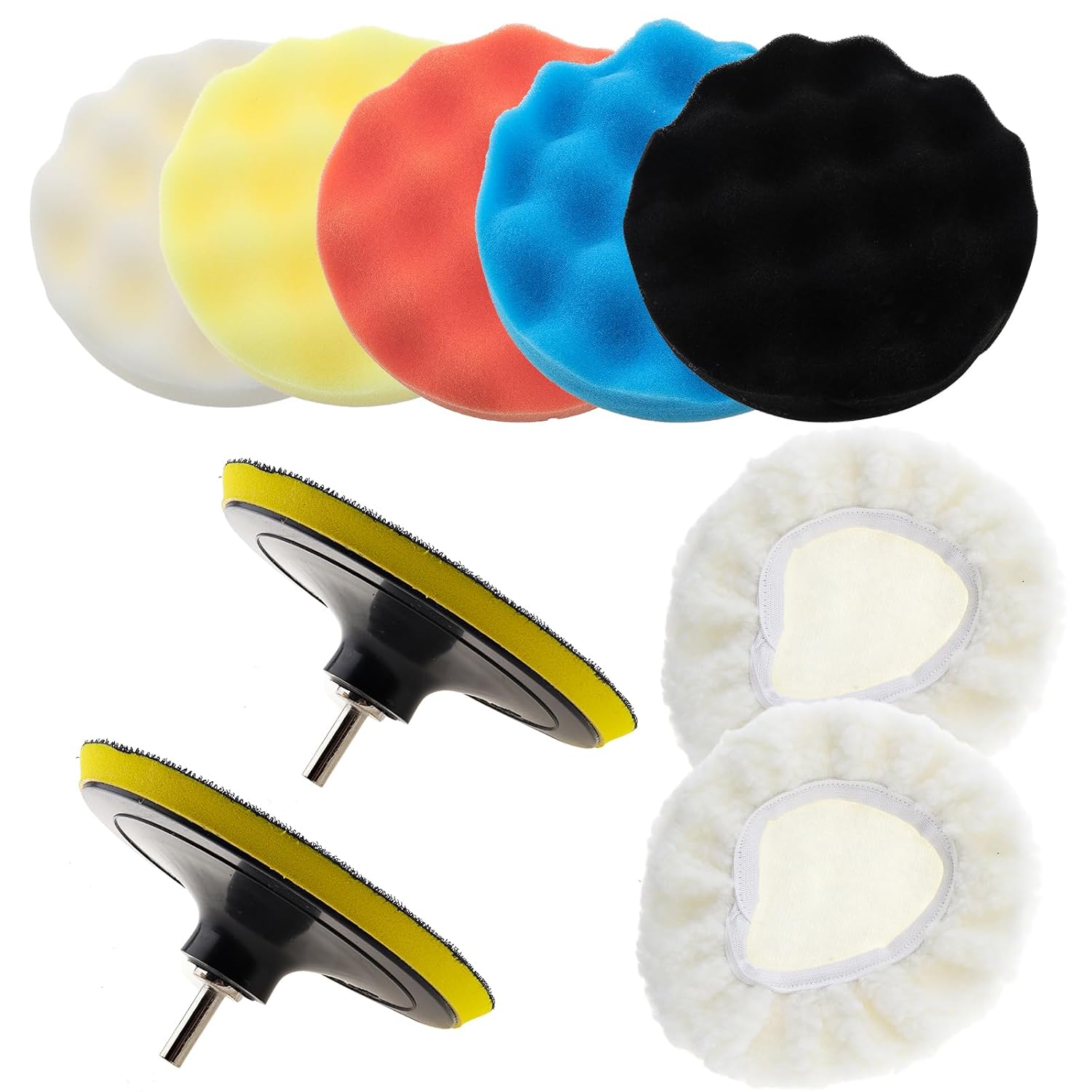 ChgImposs Car Polishing Pad 11 Pcs, 6 Inch Buffing Pads Kits Suitable for Polishing and Waxing Automobiles