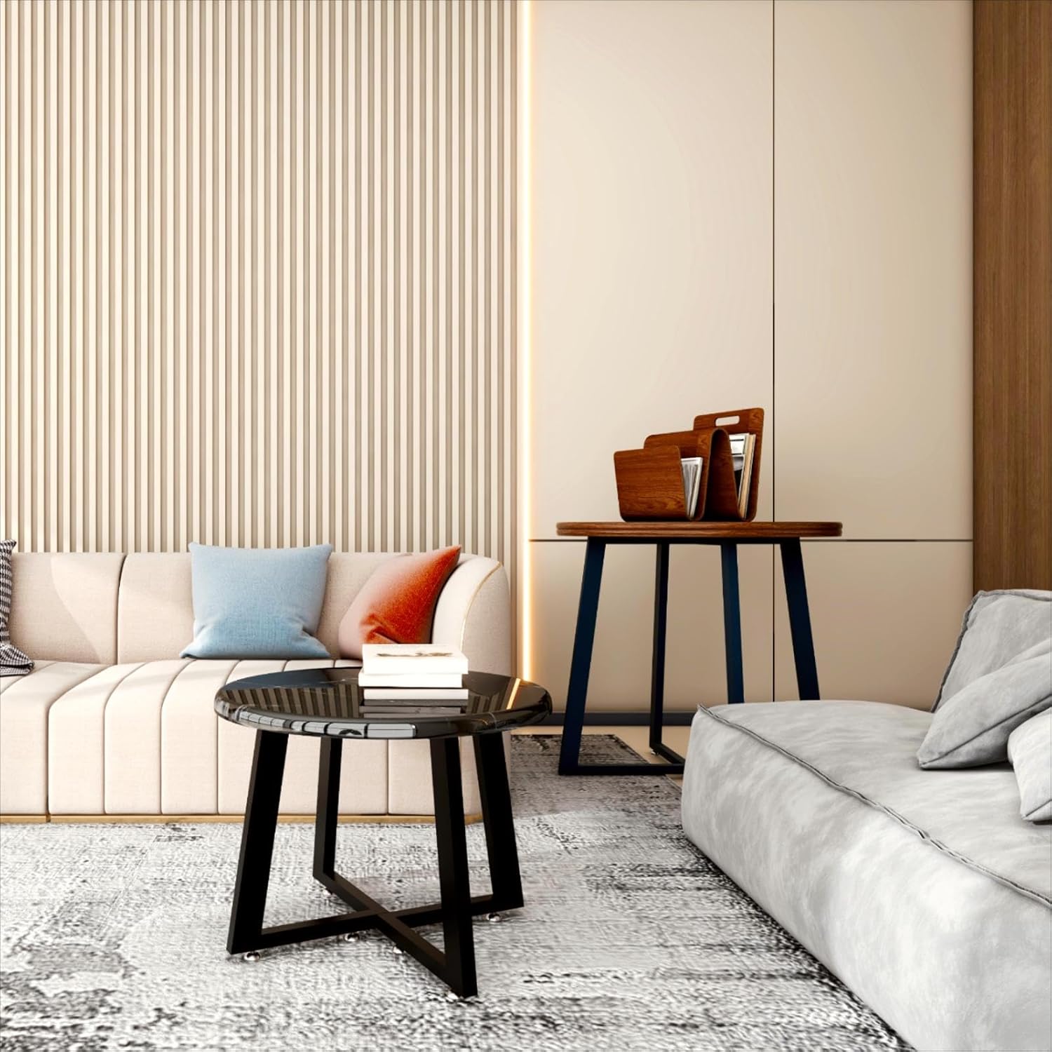 16 Inch Metal Coffee Table Legs, Heavy Duty Bench Legs Black Metal End Table Legs for DIY Furniture Legs (2er-Set V-Shaped)