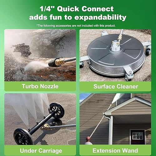 Miniatura 7 de Lavadora a presión eléctrica, 5000 PSI 3.9 GPM Lavadora eléctrica de alta resistencia con cañón de espuma, 4 puntas de boquilla, manguera de 33 pies