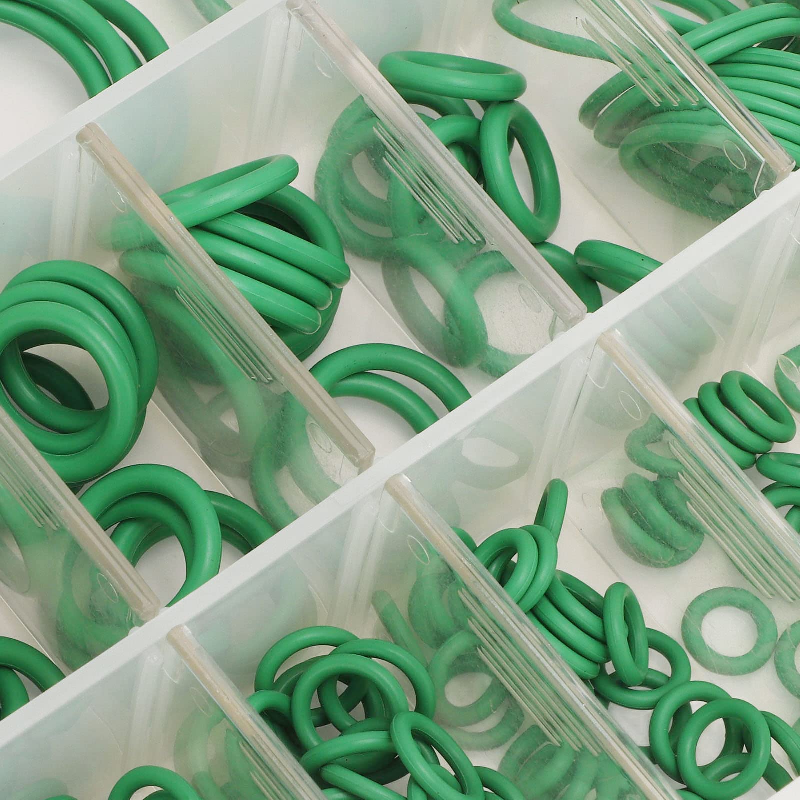 Juntas tóricas de Viton de caucho fluorado, Kit de sellado junta tórica, caucho flúor verde, varios tamaños, 375 piezas for plomería CA automotriz