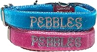 Vista 16 de Personalized Dog Collar Embroidered with Pet Name and Leash Option - Premium Velvet Custom Dog Collar for Boy & Girl Dogs, Small Medium Large Dogs