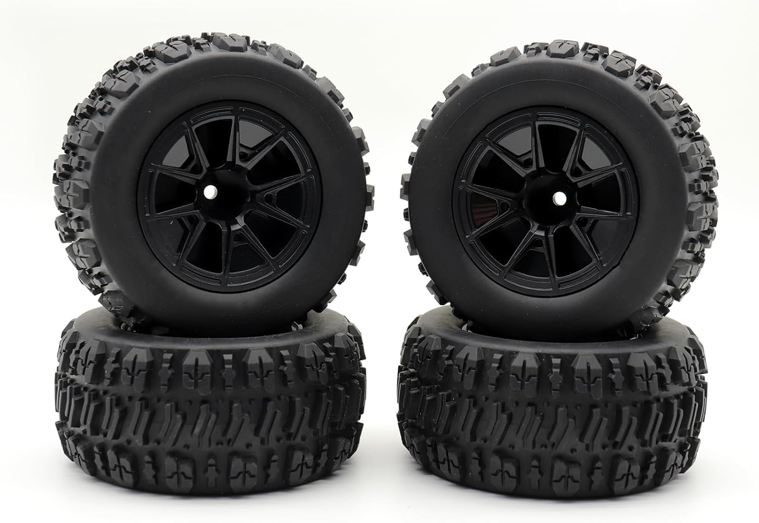 4PCS 12mm Hex 85mm (3.35") RC Wheels Monster Truck Tire Set for 1/14 1/16 Hyper Go H14BM 14210 H16BM H16DR 16210, Wltoys 144001 144010 RC Car (85mm Monster Truck Tires B)