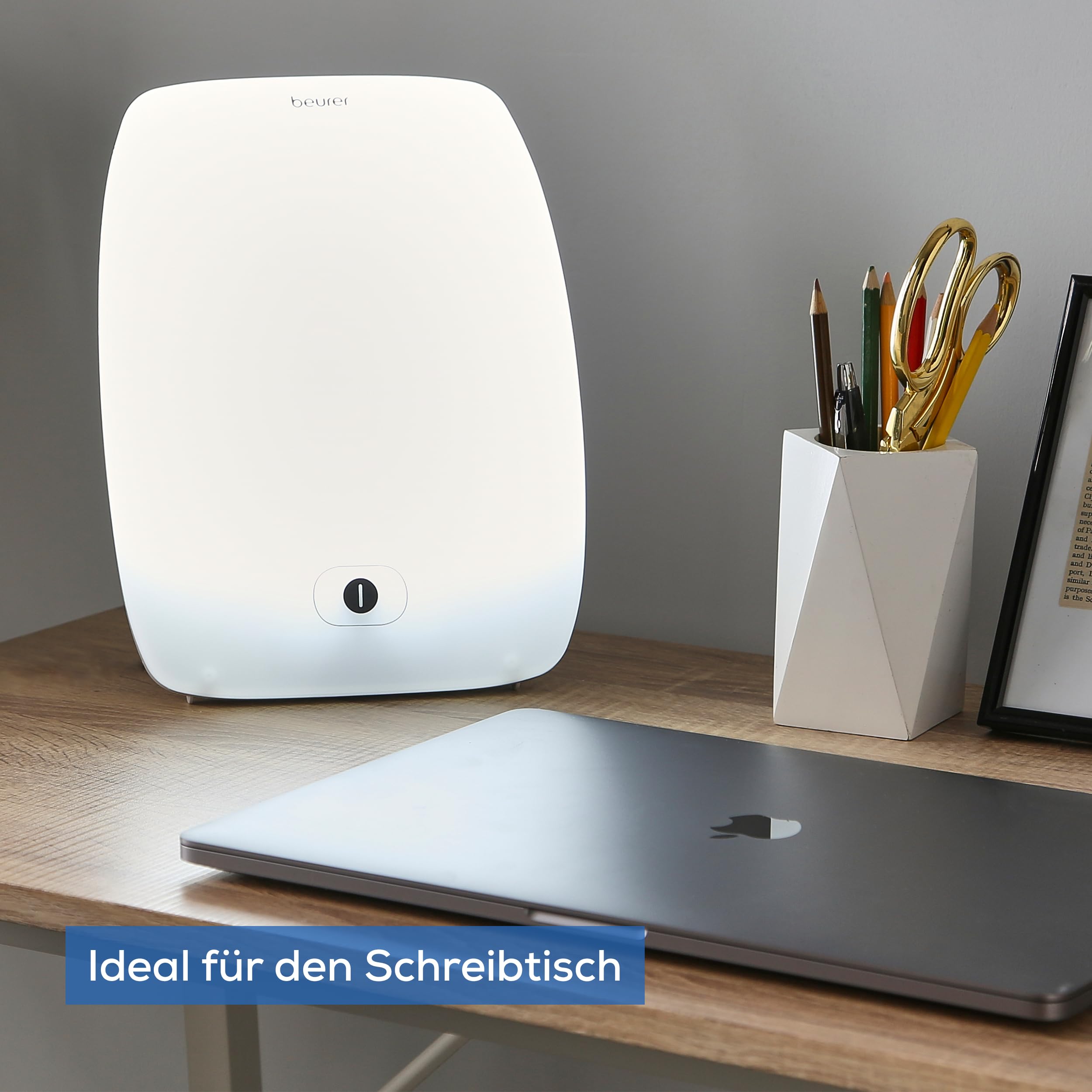 Beurer TL 41 Touch Tageslichtlampe mit Touch Button, gesteigertes Wohlbefinden durch Simulation von Tageslicht, ideal für den Schreibtisch, Weiß
