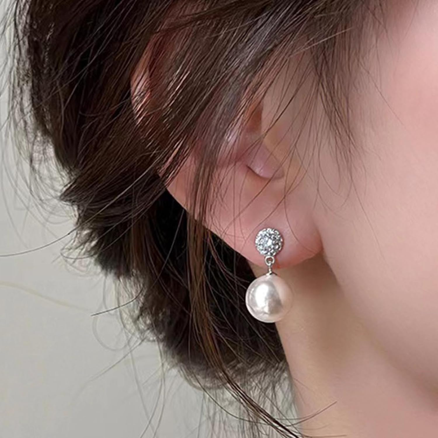 Vintage Pearl Dangle Earrings Pearl Drop Earrings Dot Crystal Stud Earrings Gold Pearl Bead Earrings Pearl Wedding Earrings Jewelry for Women and Girls - Image 7