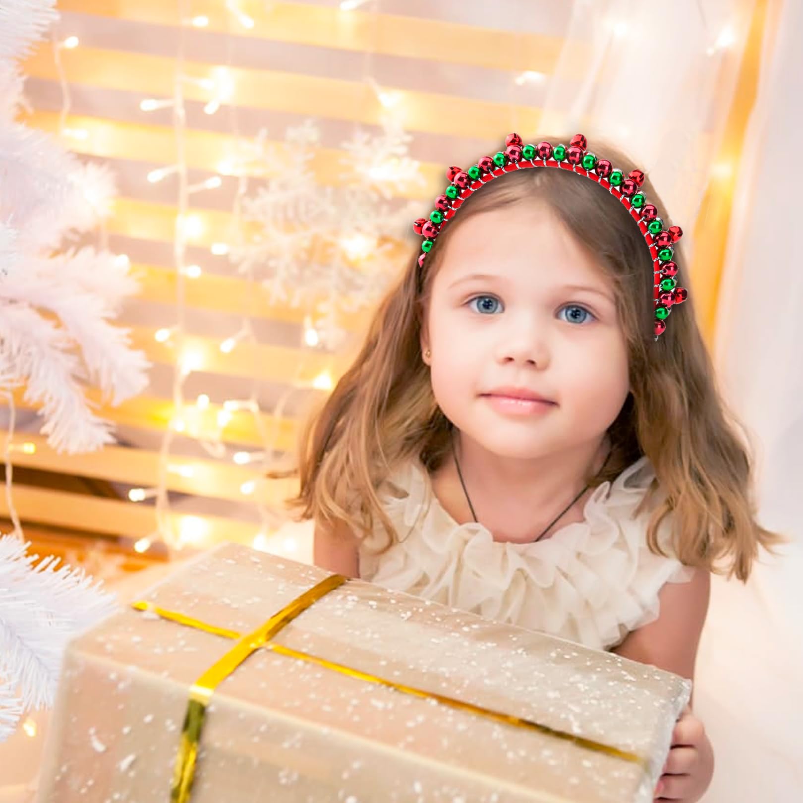 Serre Tête Noël, Serre Tete Noel Lot de 2 avec Clochettes - Bandeaux Festifs pour Femme, Adulte et Enfant - Accessoire pour Noë Fête, Mariage & Événements(Rouge et Vert)