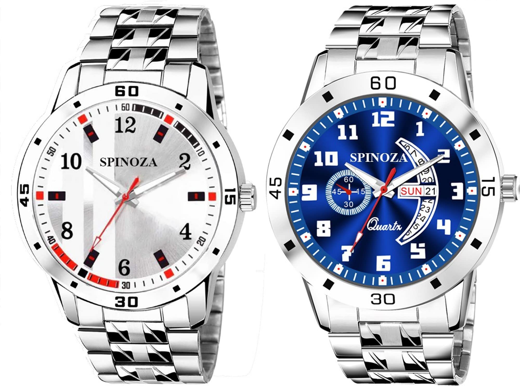 SPINOZA stylish working day and date with eye catchy blue and black dial watches combo for men-(PO2).(P_C_B_9047) (White& Blue) (B0C1ZXTQP5) Amazon Price History, Amazon Price Tracker