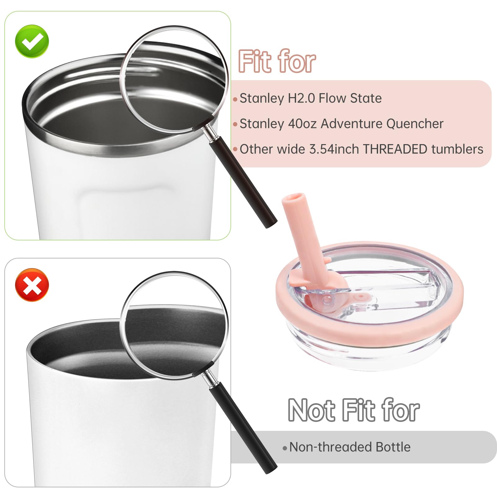 Coperchio Di Ricambio Per Stanley Cup 40 Oz - Bianco, Con Maniglia, Anti-perdita, Materiale Senza BPA - Foto 9