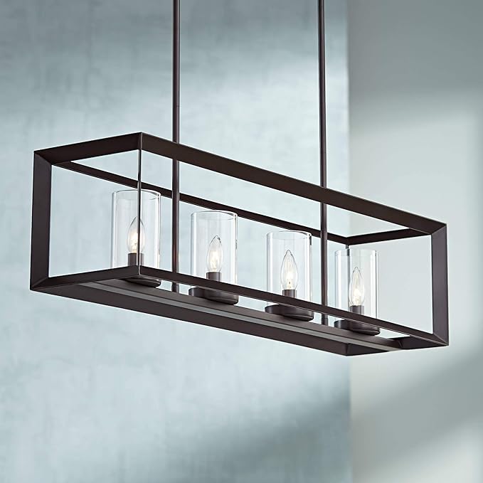 Cove Point Oil Rubbed Bronze Large Linear Island Chandelier 34 1/2