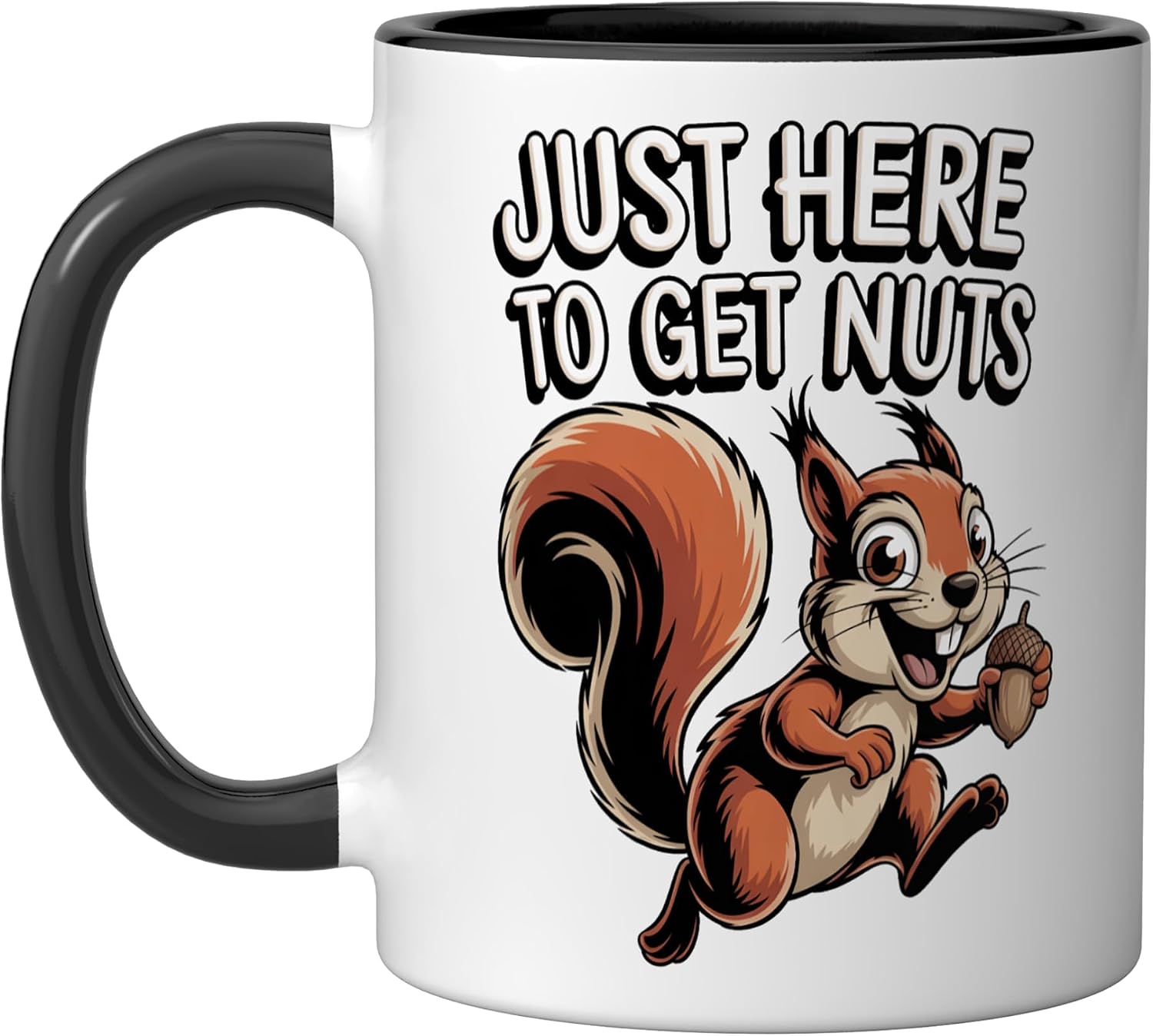 Just Here to Get Nuts Ceramic Mug, White, 15oz image 4