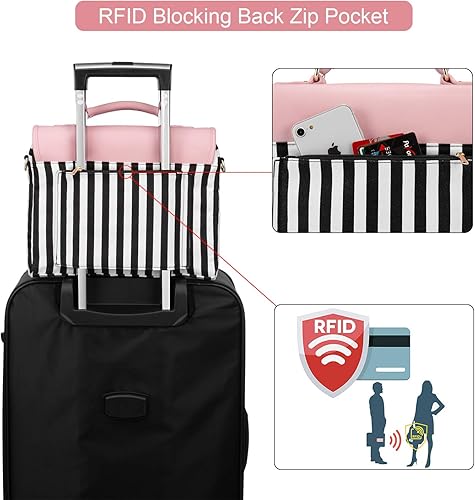 Miniatura 12 de LOVEVOOK Bolsa para laptop para mujer, 15.6 pulgadas, impermeable, de cuero, maletín para computadora, maletín grande para computadora portátil