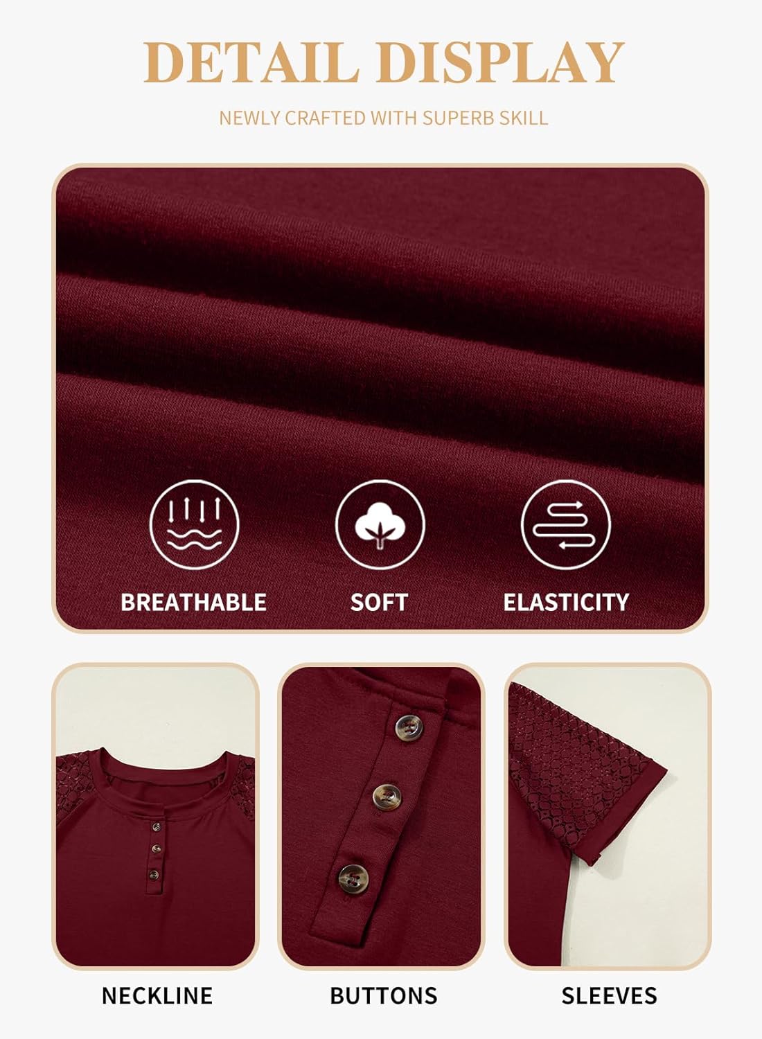 Eytino Plus Size Tops for Women Summer Short Sleeve Shirts Button Down Dressy Casual Blouse Tshirts(1X-5X) - Image 5