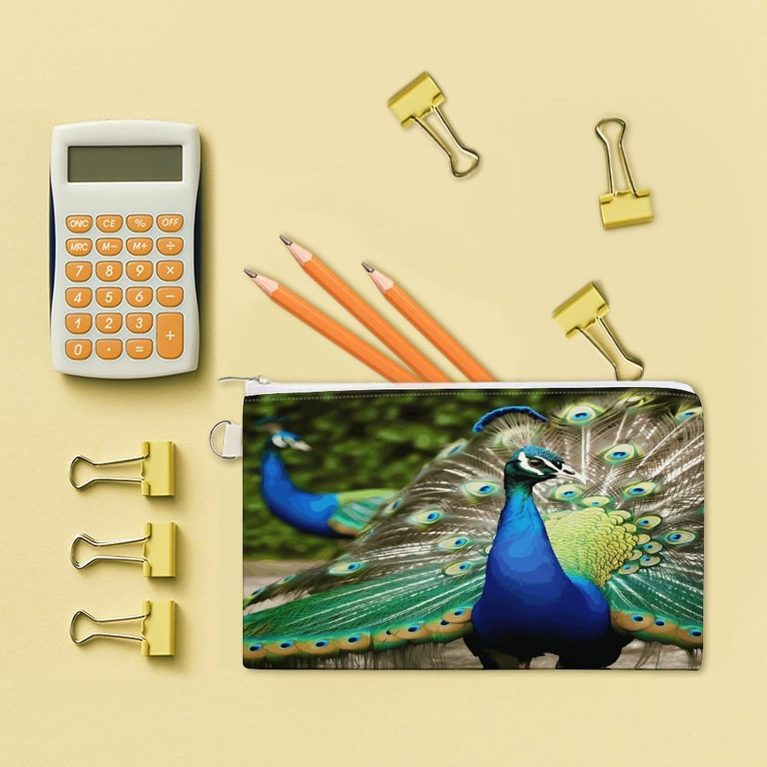Beautiful Peacock Coin Purse,Travel Portable Keychain Wallet Canvas Coin Wallets Mini Zipper Tool Bag Lightweight Change Purse