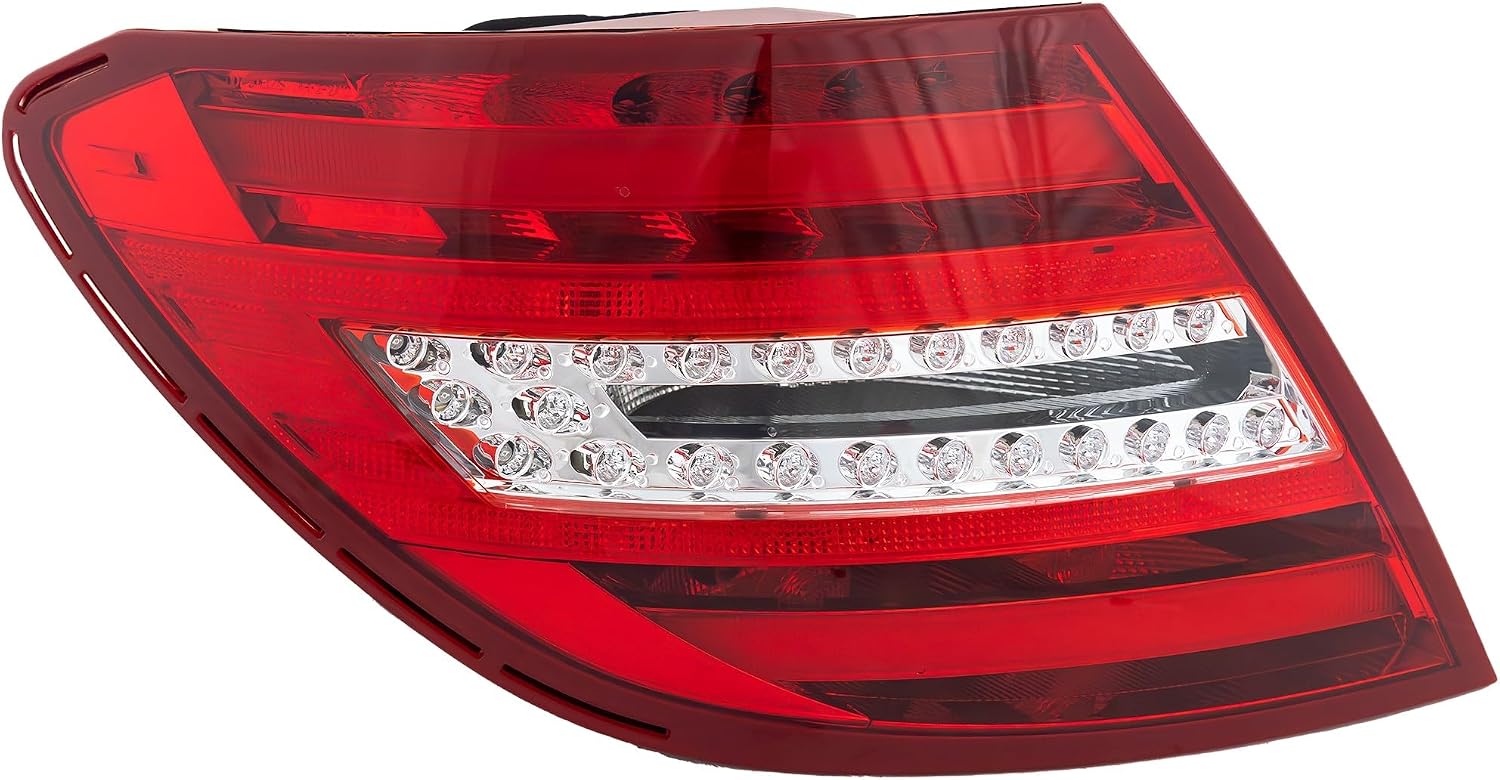 Compatible with 12-15 Benz C-Class Coupe Sedan Taillight Taillamp Rear LED Brake Light Tail Lamp with Bulb Left Driver Side