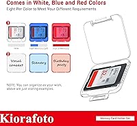 Vista 3 de Kiorafoto 24 PCS Estuche Porta Tarjetas SD de Plástico Transparente Multicolor para 24 Tarjetas SD SDXC SDHC, Estuche Transparente Estándar