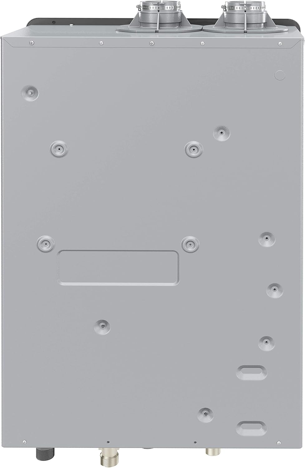 Back view of Rheem RTGH-95DVLP-2 Tankless Water Heater