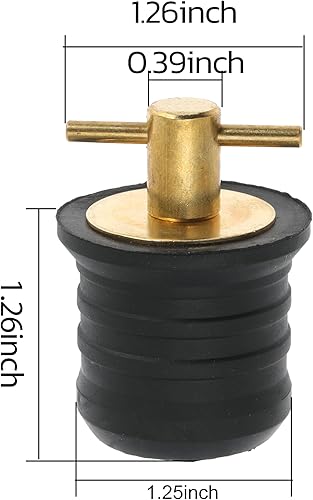 Miniatura 8 de Nayciiy Tapones de goma con mango en T, 2 unidades, con mango de latónacero inoxidable, accesorios para barcos