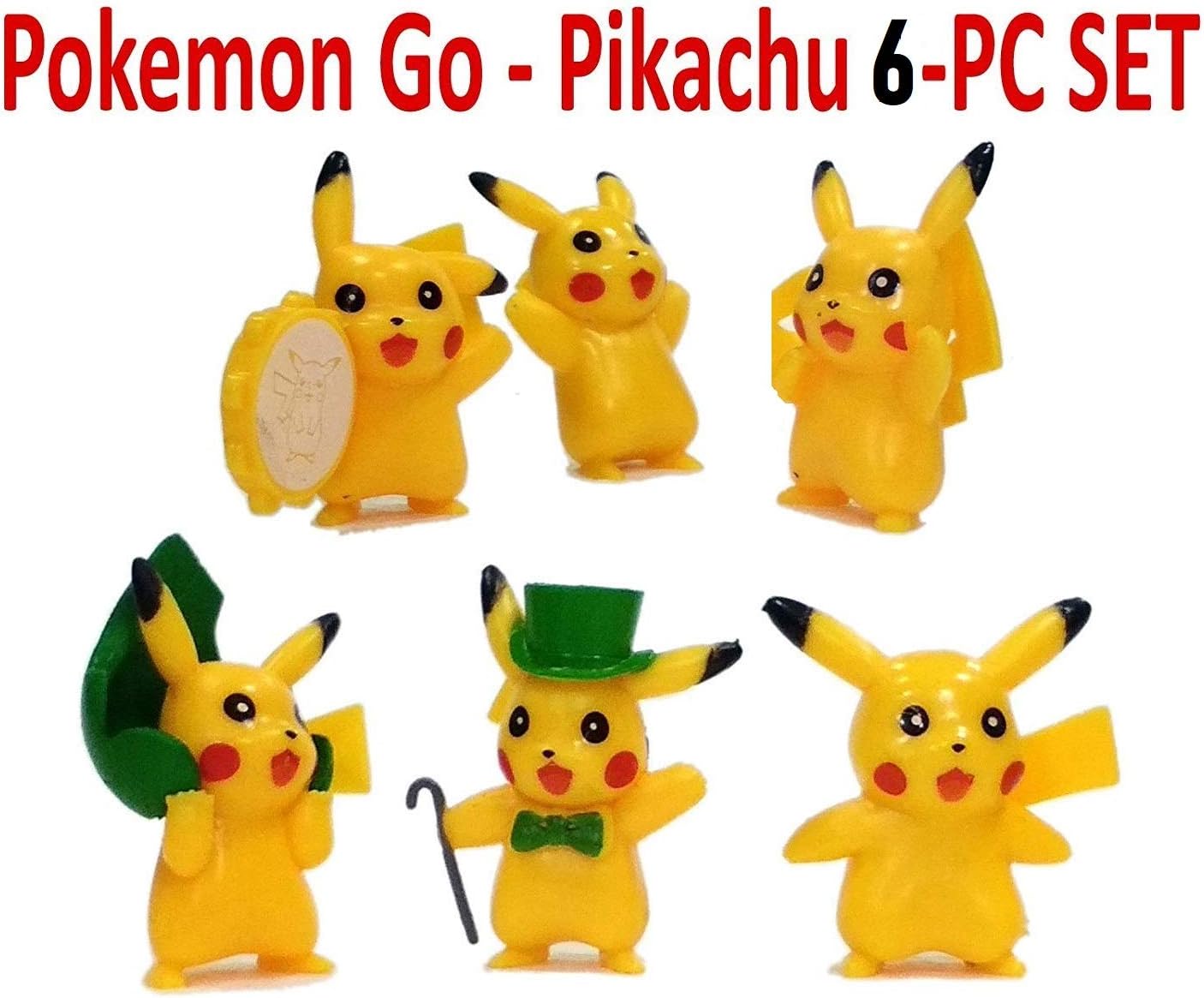 HALO NATION® Pikachu Action Figures - Mini Pikachu Figures Set of 6 (Height 4.5 cm)