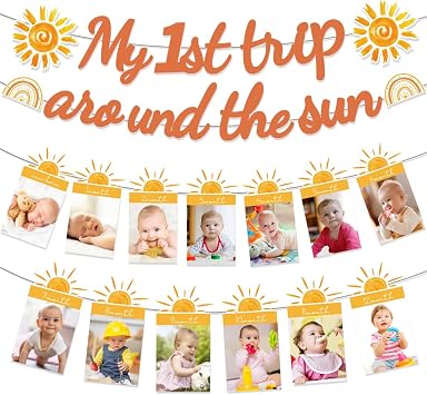 First Trip Around The Sun Birthday Decorations Girls Include My 1st Trip Around The Sun Banners Sun Theme 1st Birthday Party Supplies